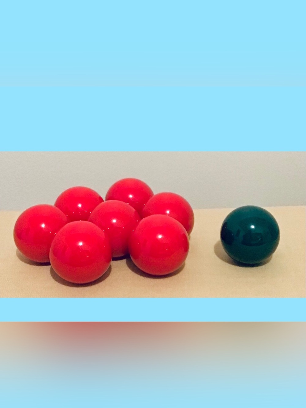 Eight (8) small balls for pool-like game